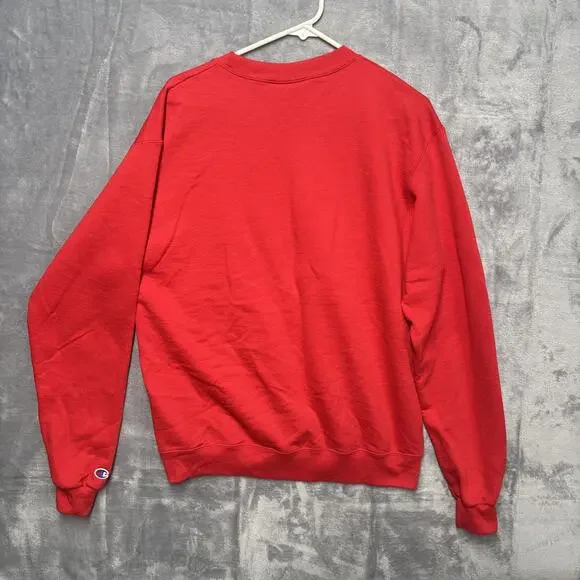 Champion Ole Miss Rebels Red Sweatshirt Crewneck Pullover Size Medium - Picture 5 of 7